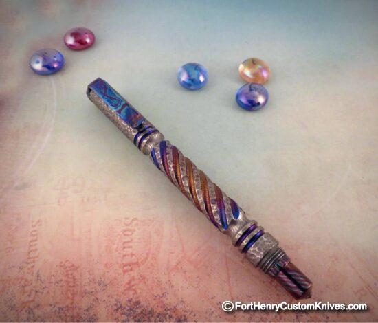 Ti_Gear_Design - Custom Titanium Pen - Timascus Accents