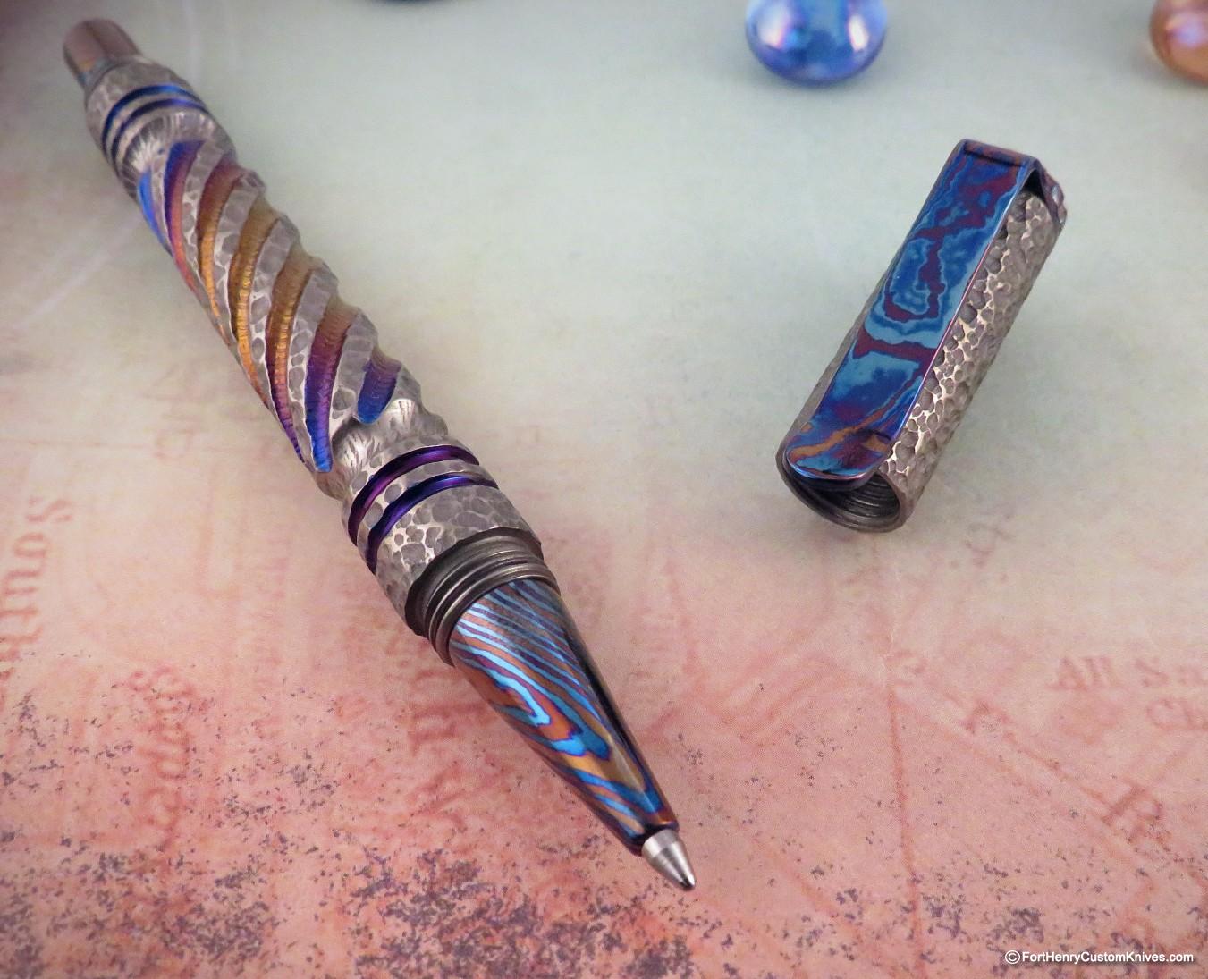 Ti_Gear_Design - Custom Titanium Pen - Timascus Accents - Image 2