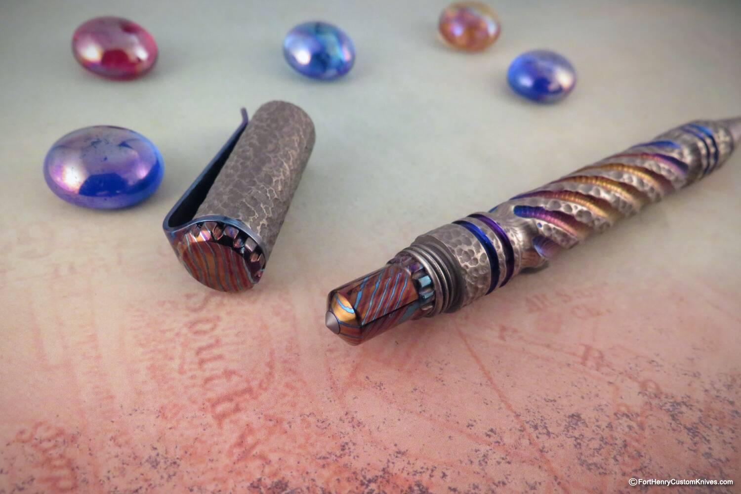 Ti_Gear_Design - Custom Titanium Pen - Timascus Accents - Image 3