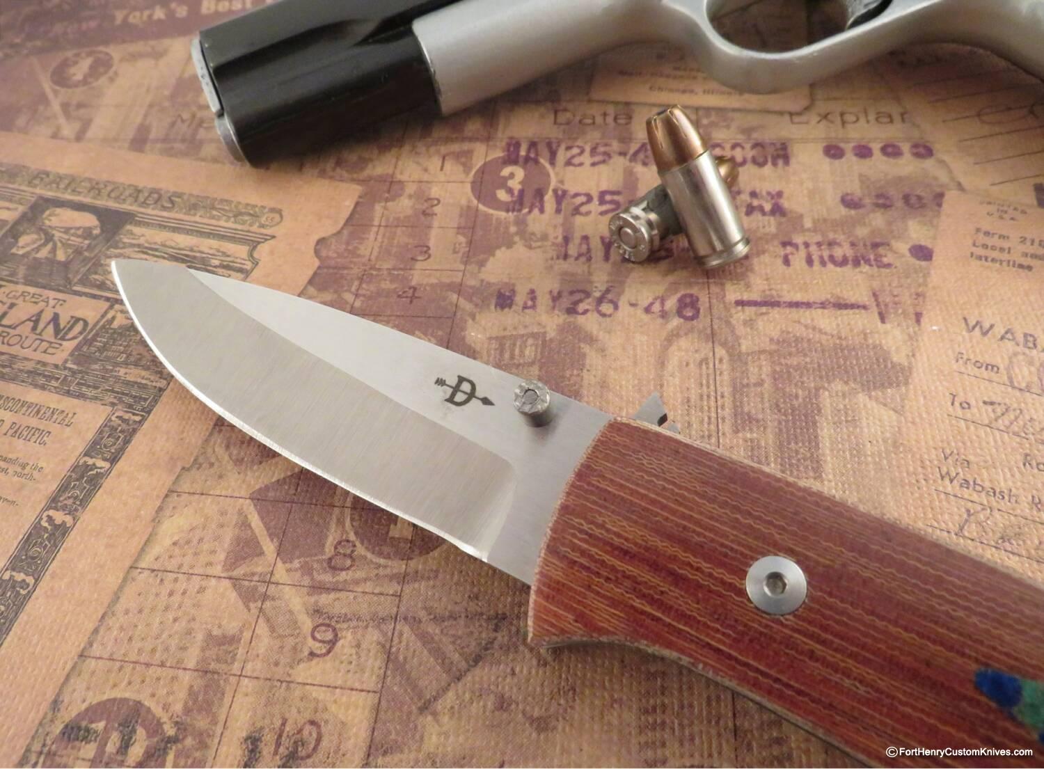 Bob Dozier - Rare Tactical / Utility Hunter - Vintage Cross Cut Micarta - Image 5