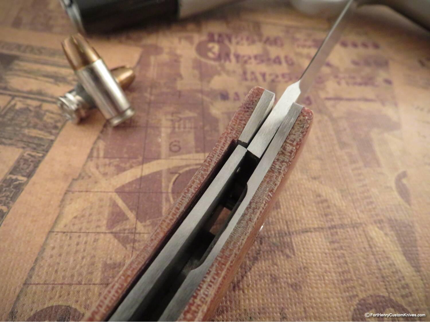 Bob Dozier - Rare Tactical / Utility Hunter - Vintage Cross Cut Micarta - Image 3