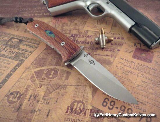 Bob Dozier - Rare Tactical / Utility Hunter - Vintage Cross Cut Micarta - Image 4