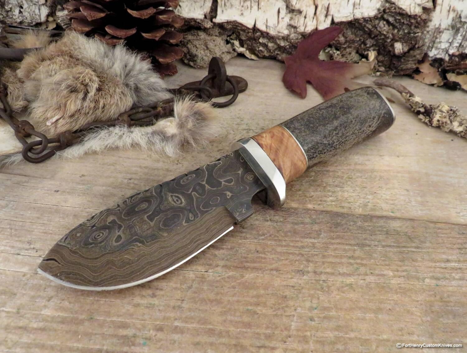 Herb Derr - Hand Forged Bullnose Skinner - Wooly Mammoth Bone