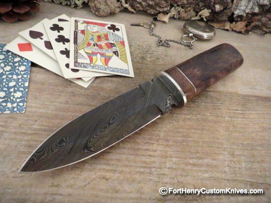 Herb Derr - Gambler's Dagger - Rare Twist Damasc - Walnut Burl
