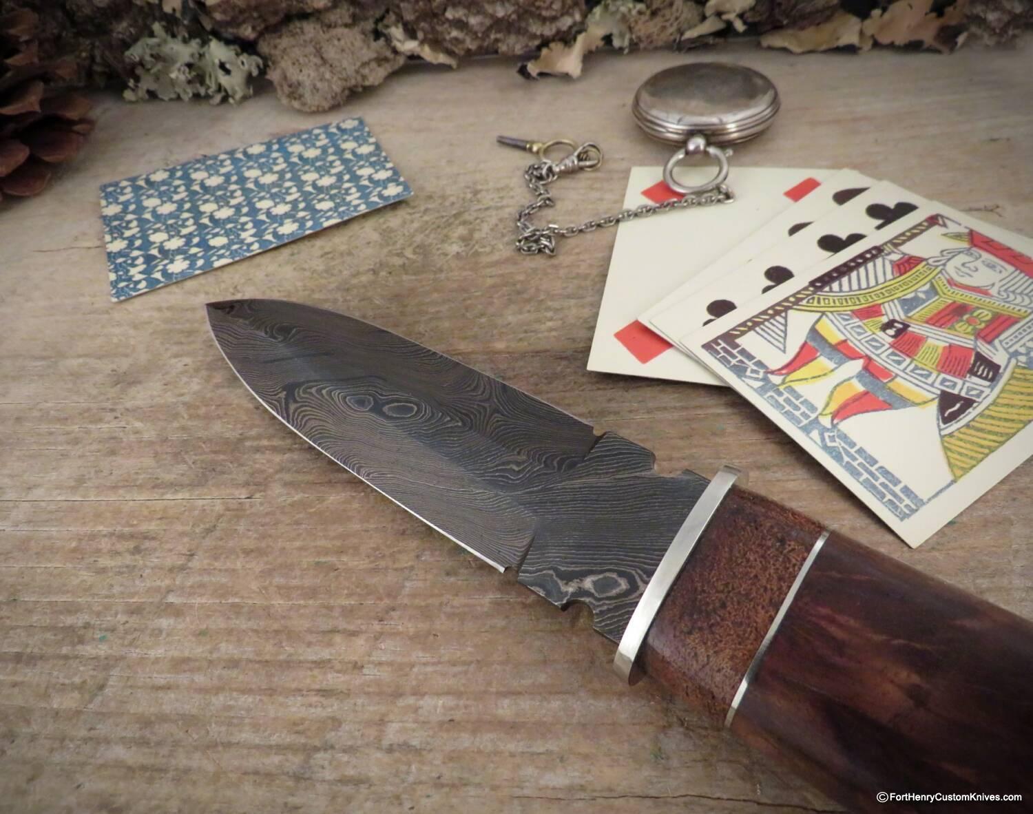 Herb Derr - Gambler's Dagger - Rare Twist Damasc - Walnut Burl - Image 2