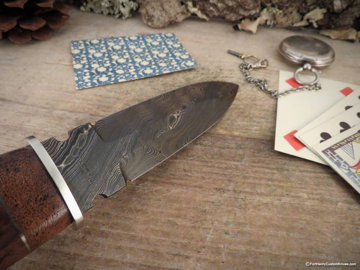 Herb Derr - Gambler's Dagger - Rare Twist Damasc - Walnut Burl - Image 3