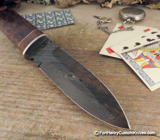 Herb Derr - Gambler's Dagger - Rare Twist Damasc - Walnut Burl - Image 4