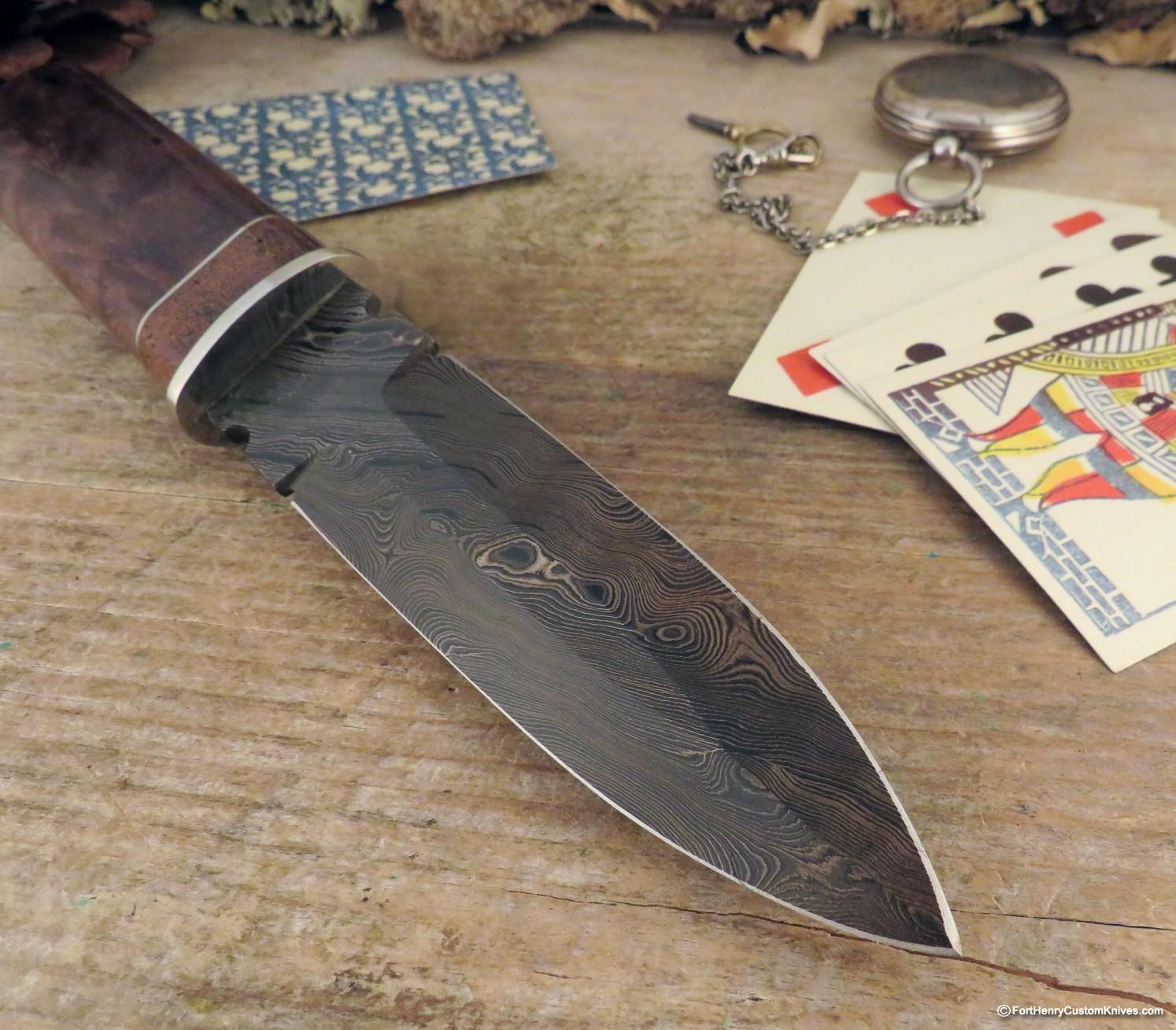 Herb Derr - Gambler's Dagger - Rare Twist Damasc - Walnut Burl - Image 4