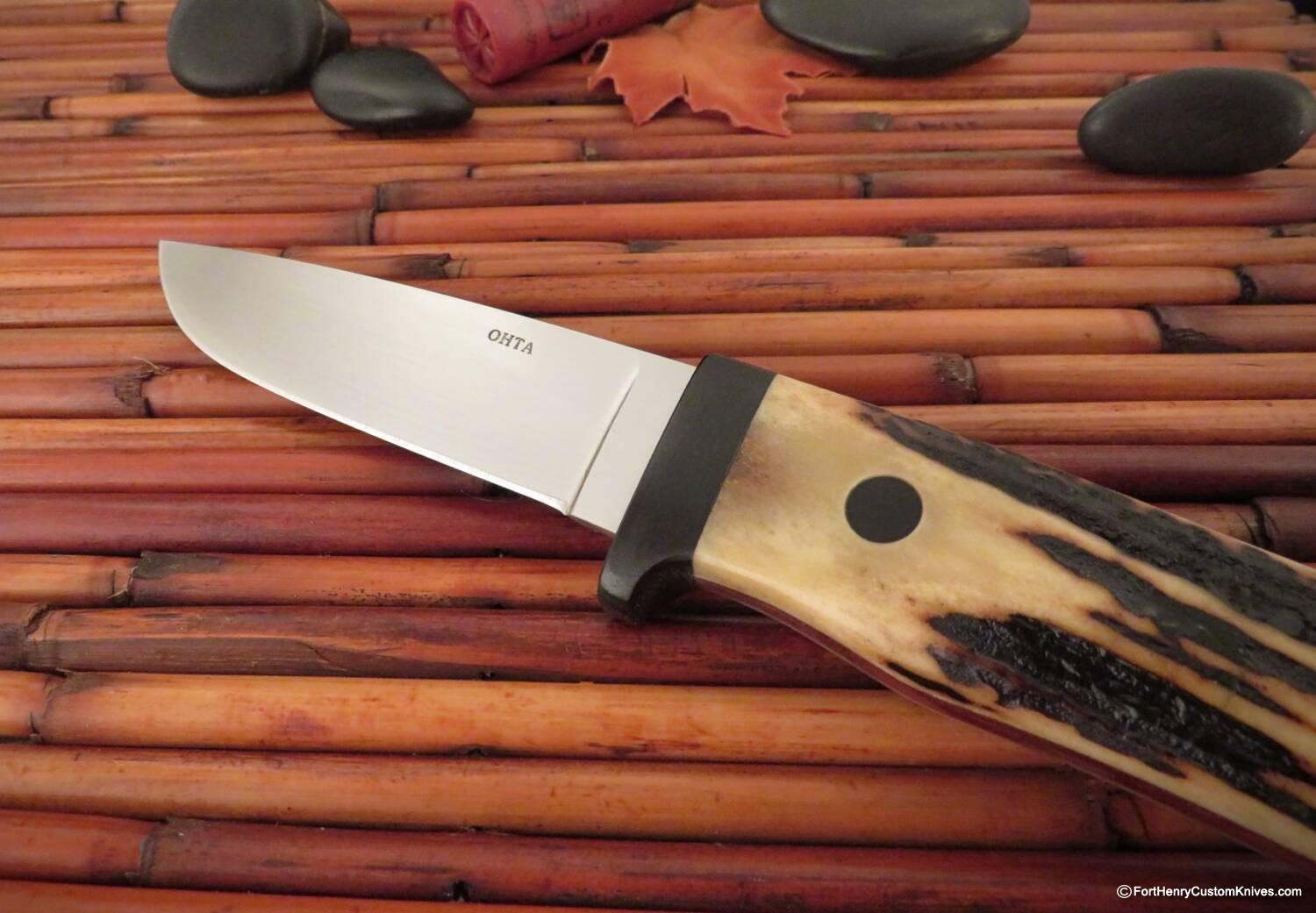 Hiroaki Ohta - Sambar Stag Deep Woods Belt Knife - Leather Sheath - Image 2