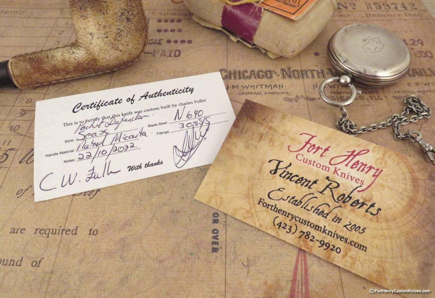 C. W. Fuller - Pocket Defender - Wharncliff - Natural Micarta - Image 6