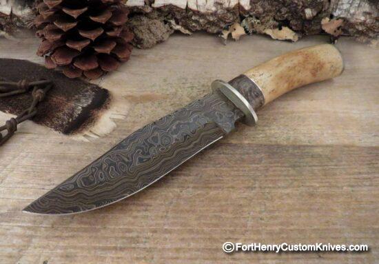 Herb Derr - Rare Cowboy Clip Point - Hand Forged Damascus