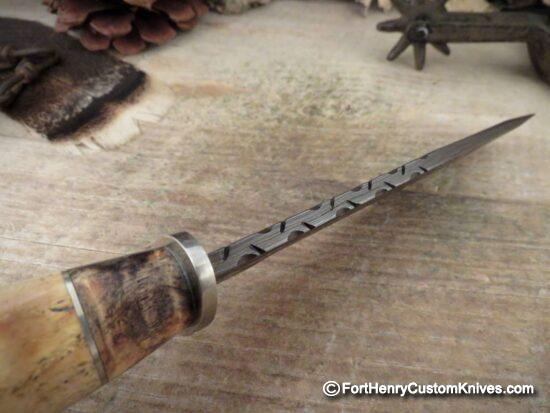 Herb Derr - Rare Cowboy Clip Point - Hand Forged Damascus - Image 2