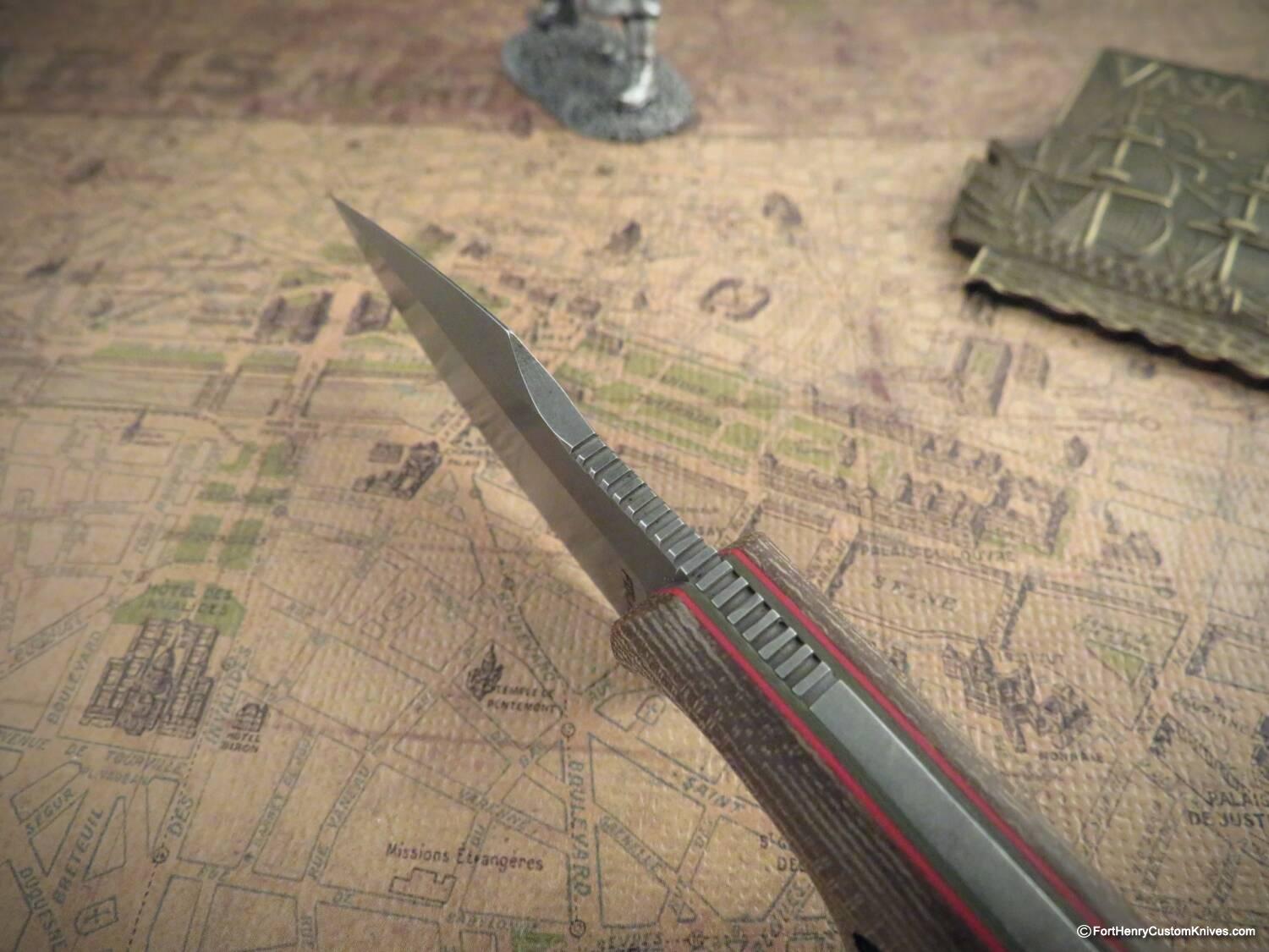 Alan Folts - Custom Harpoon Minimalist - Green Micarta - Image 3