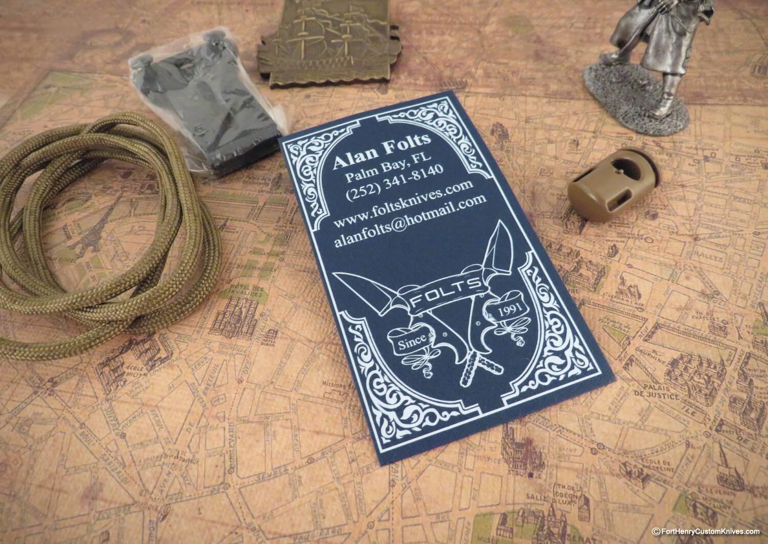 Alan Folts - Custom Harpoon Minimalist - Green Micarta - Image 5