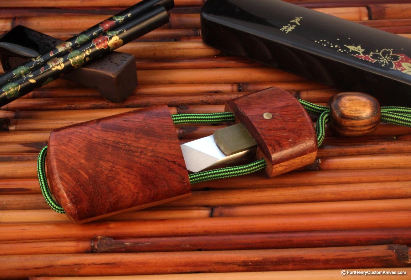 Raymond Johnson - Custom Kiridashi -  Narra & Cherry Wood Sheath - Image 3