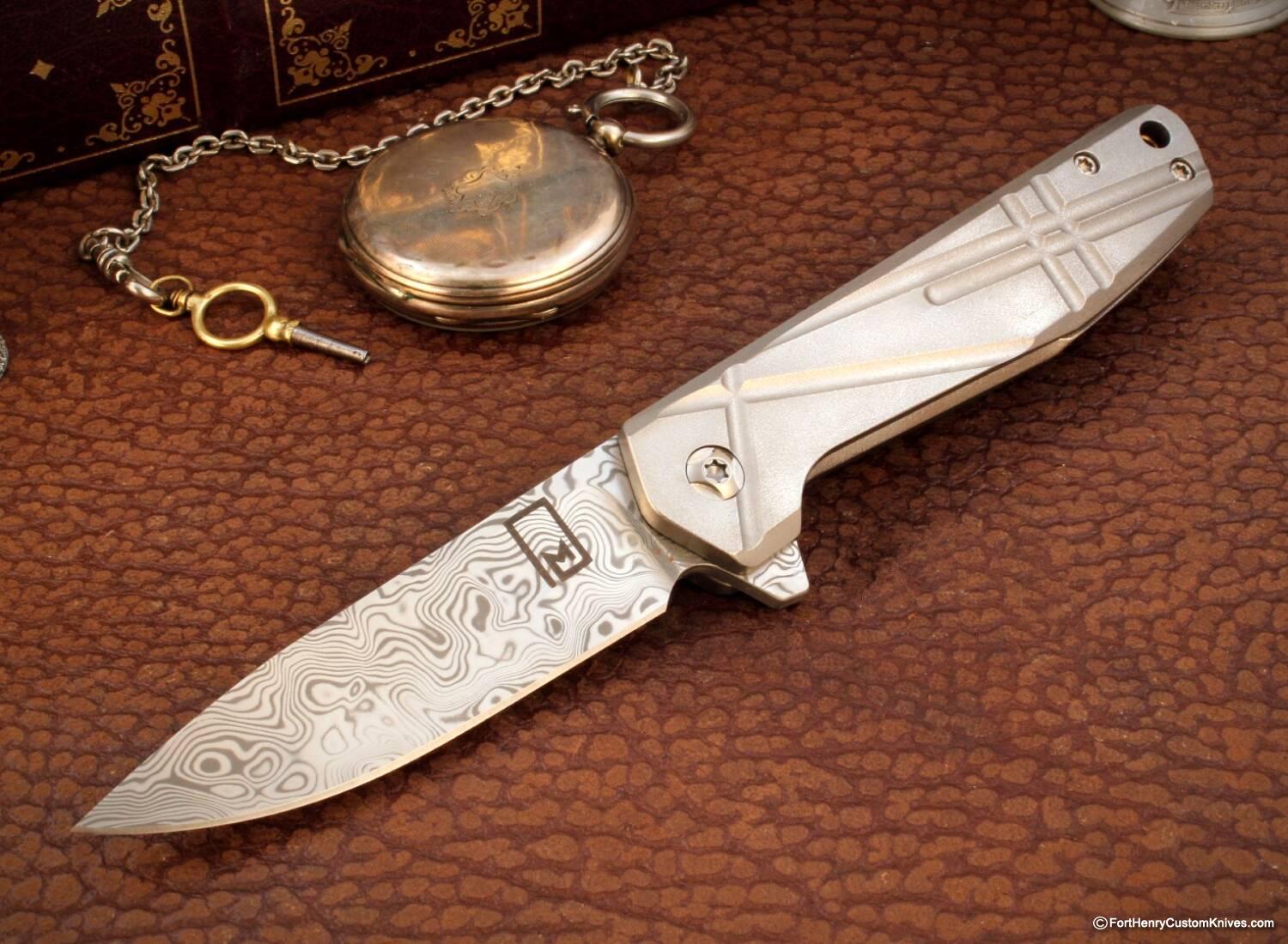 Monolith Knives - MKII Flipper - Stainless Damasc