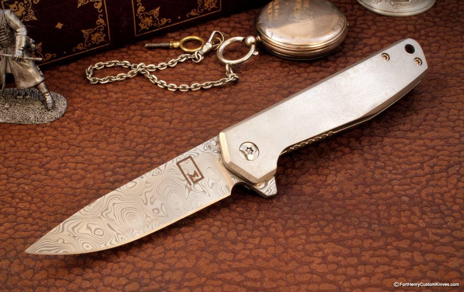 Monolith Knives - MKII Flipper - Stainless Damasc