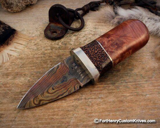 Herb Derr - Hand Forged - Dagger Neck / Pocket Fixed Blade - Rare Earth Magnetic Sheath