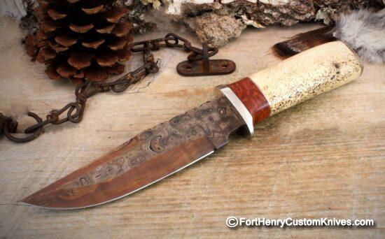 Herb Derr - Rare Cowboy Bowie - Hand Forged - Walrus Jaw