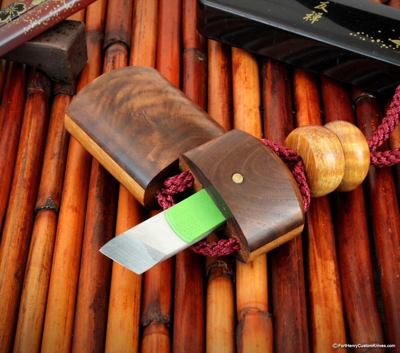 Raymond Johnson - Custom Kiridashi -  Walnut & Cherry Wood Sheath