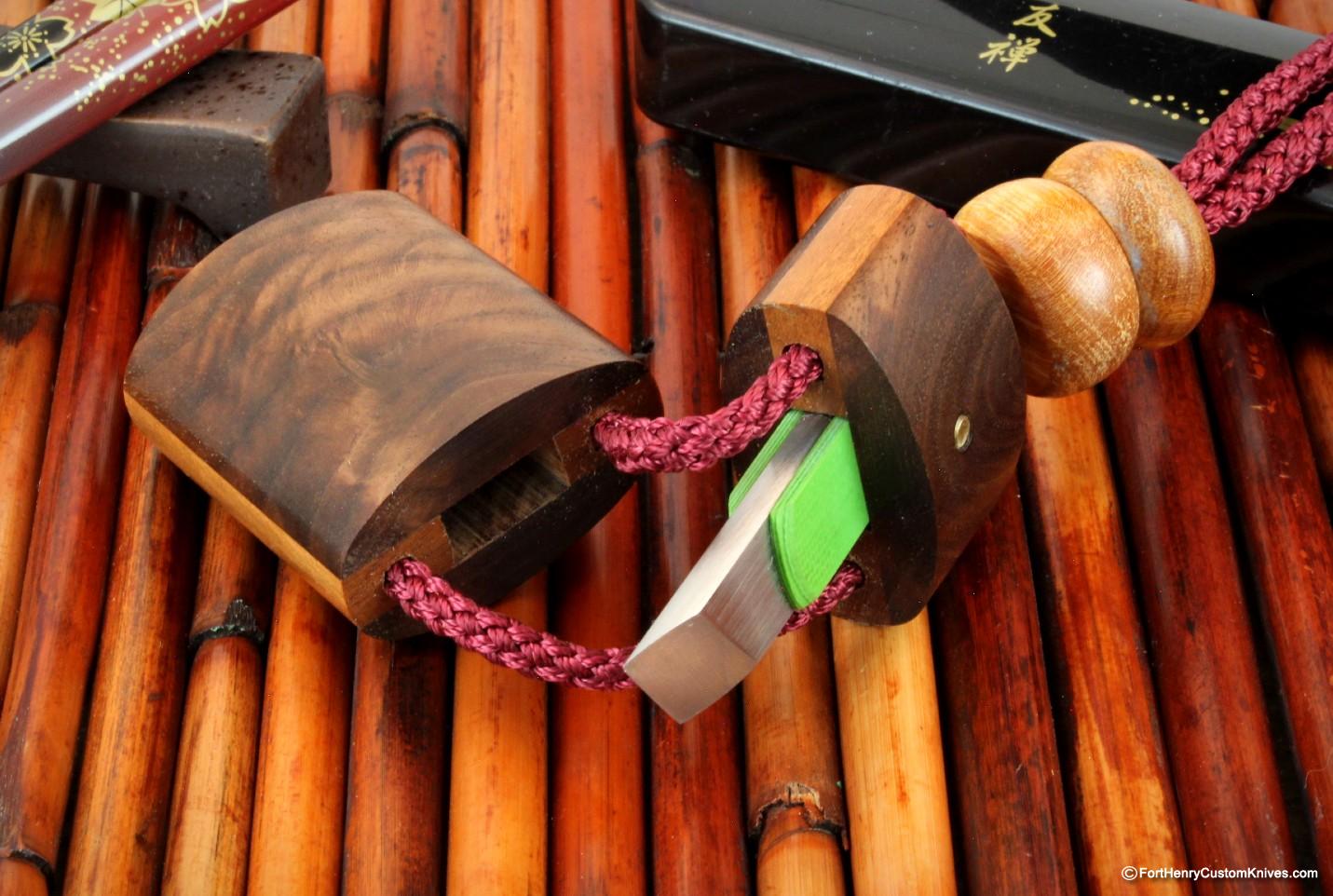 Raymond Johnson - Custom Kiridashi -  Walnut & Cherry Wood Sheath - Image 2