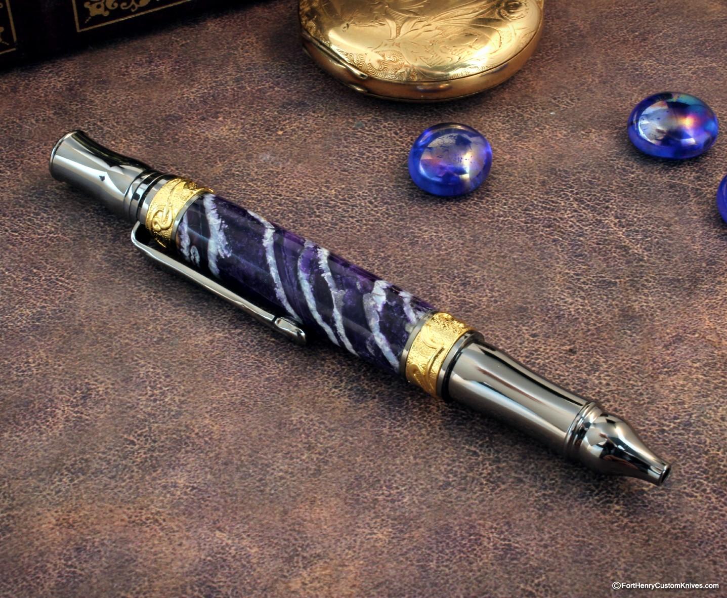 Courtney Turnage - Custom Mammoth Tooth Pen - Leather Sheath - Image 2