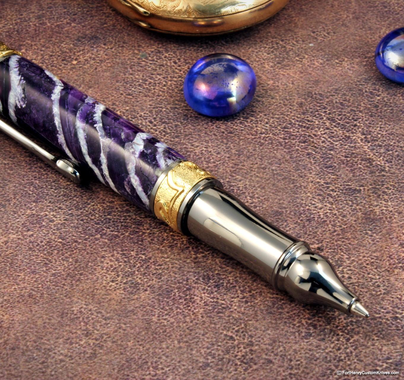 Courtney Turnage - Custom Mammoth Tooth Pen - Leather Sheath - Image 3