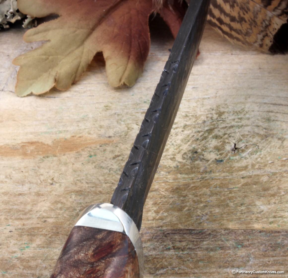 Herb Derr - Rare Cowboy Bowie - Hand Forged Damasc - Sea Cow Rib - Image 3