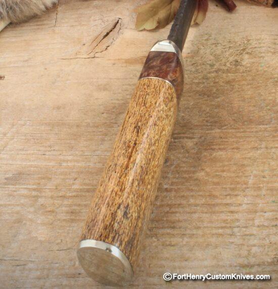 Herb Derr - Rare Cowboy Bowie - Hand Forged Damasc - Sea Cow Rib - Image 4