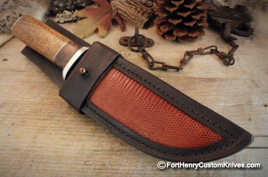 Herb Derr - Rare Cowboy Bowie - Hand Forged Damasc - Sea Cow Rib - Image 6